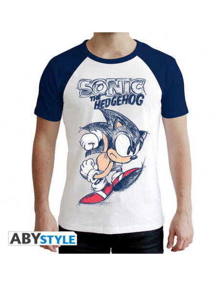 Sonic: Sonict White & Blue Premium (T-Shirt Unisex Tg. XS)
