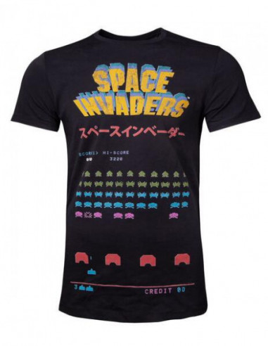 Space Invaders: Level Black (T-Shirt Unisex Tg. S) Abbigliamento musica e cinema