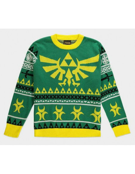 Zelda: Hyrule Bright - Christmas Jumper Green (Maglione Unisex Tg. S)
