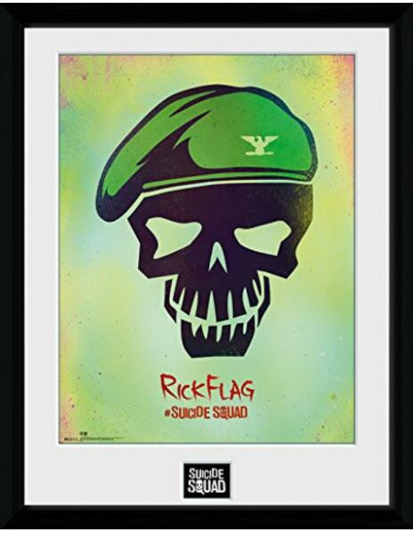 Dc Comics: Suicide Squad - Rick Flag Skull (Stampa In Cornice 30x40 Cm)