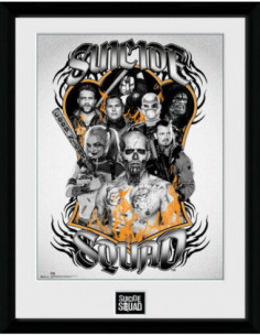 Dc Comics: Suicide Squad - Group Orange Flame (Stampa In Cornice 30x40 Cm)