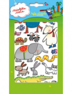Imagicom Puffnic02 - Nicoletta Costa Puffy Stickers Jungle