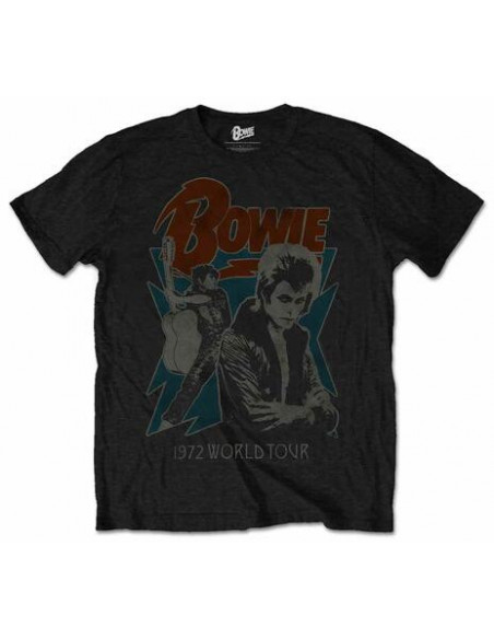 David Bowie: 1972 World Tour Blk (T-Shirt Unisex Tg. 2XL)
