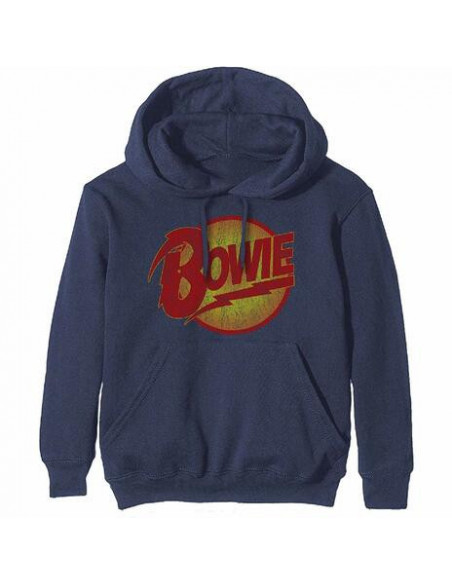 David Bowie: Vintage Diamond Dogs Logo (Felpa Con Cappuccio Unisex Tg. 2XL) 5056170677110