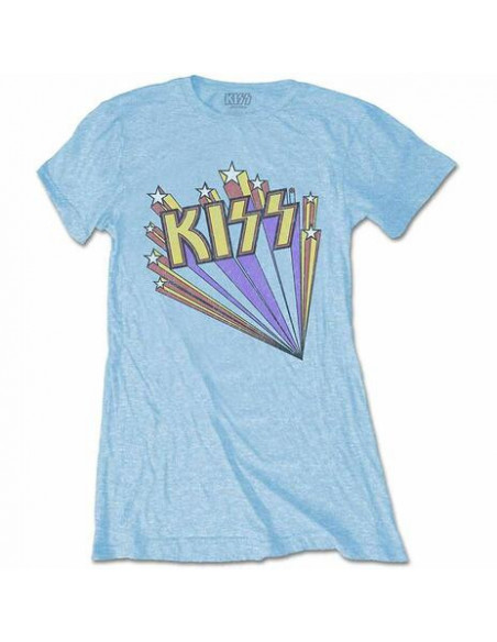 Kiss: Stars Blue (T-Shirt Donna Tg. L)