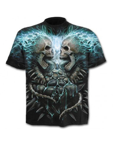 Spiral: Flaming Spine Allover T-shirt...