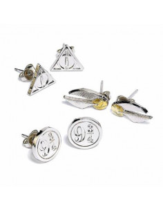 Harry Potter: Stud Earring Set - Deathly Hallows/Golden Snitch/Platform 9 3/4 (Set 3 Orecchini)