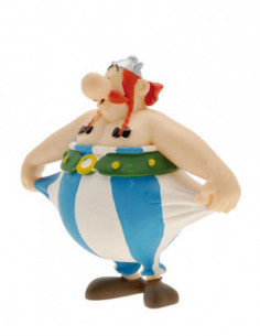 Asterix: Plastoy - Mini Figure Obelix Che Si Tiene I Pantaloni Altezza 7,6 Cm
