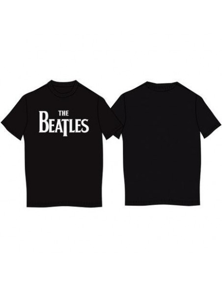 Beatles (The): Drop T Logo Black (T-Shirt Unisex Tg. 2XL)