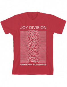 T-Shirt M Red Unisex Unknown Pleasures Slim Fit