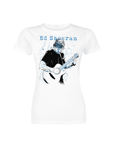 T-Shirt S Women Guitar Line Illustration