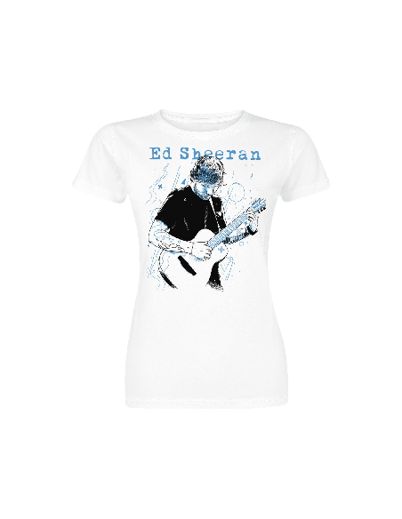 T-Shirt S Women Guitar Line Illustration