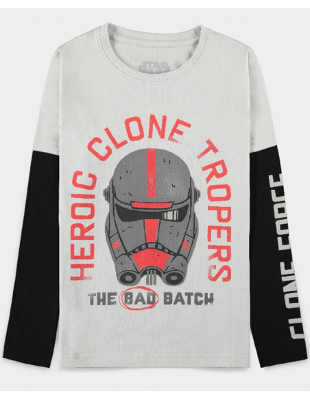 Star Wars: The Bad Batch - Hunter - Double Sleeved T-Shirt - 110/116 Short Sleeved T-Shirts M Grey