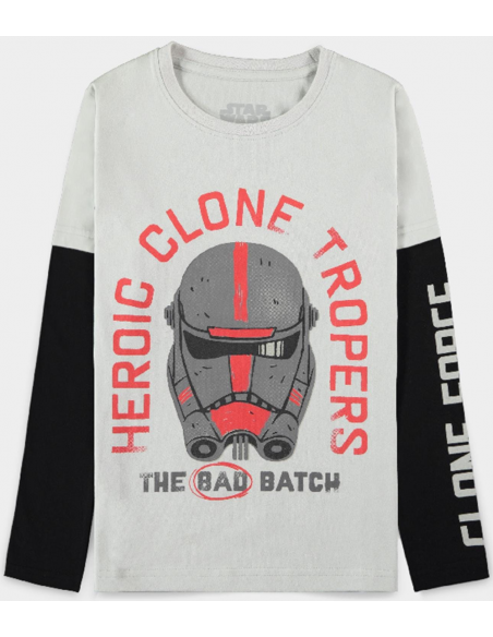 Star Wars: The Bad Batch - Hunter - Double Sleeved T-Shirt - 134/140 Short Sleeved T-Shirts M Grey