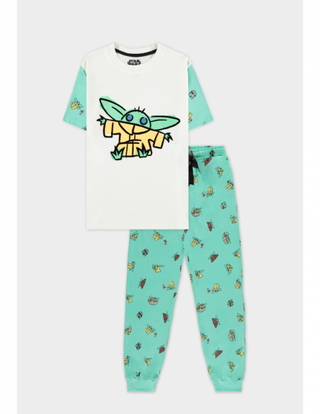 Star Wars: The Mandalorian - The Child Women'S Short Sleeved Pyjama Set Green (Pigiama Donna Tg. XS/S)