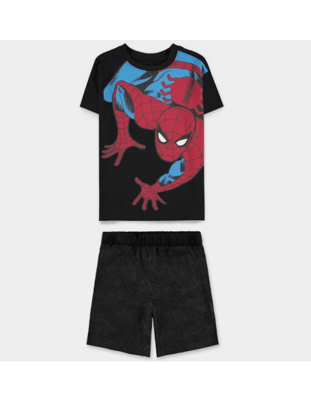 Marvel: Spider-Man - Shortama Black (Pigiama Bambino Tg. 122/128)