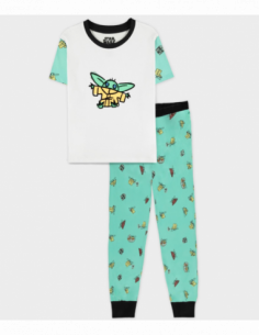 Star Wars: The Mandalorian - The Child - Girls Short Sleeved Pyjama Long Pants Set Green (Pigiama Bambina Tg. 122/128)