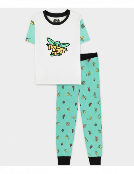 Star Wars: The Mandalorian - The Child - Girls Short Sleeved Pyjama Long Pants Set Green (Pigiama Bambina Tg. 122/128)