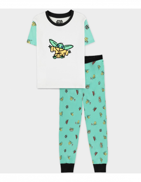 Star Wars: The Mandalorian - The Child - Girls Short Sleeved Pyjama Long Pants Set Green (Pigiama Bambina Tg. 146/152)