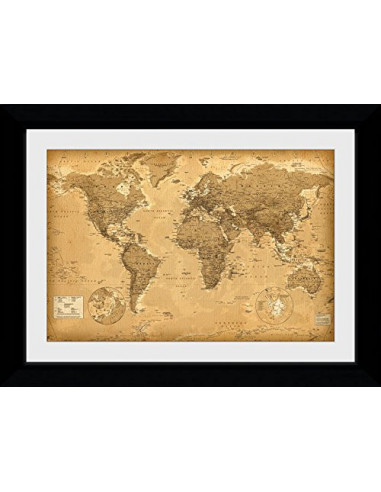 World Map: Antique Style (30Mm Black)...