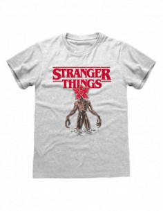Stranger Things: Logo Demogorgon Heather Grey (T-Shirt Unisex Tg. Xl)