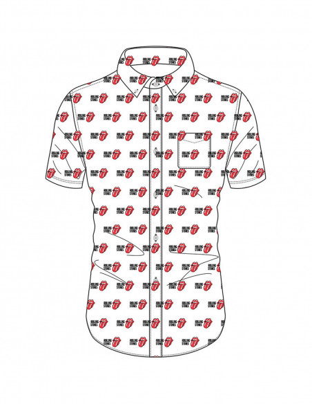 Rolling Stones (The): Tongue And Text White (T-Shirt Unisex Tg. M)