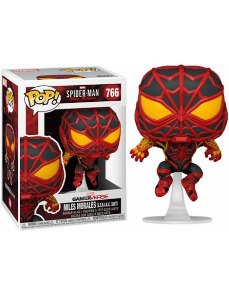 Marvel: Funko Pop! - Spider-Man Miles Morales - Miles Morale S.T.R.I.K.E. Suit (Bobble-Head) (Vinyl Figure 766)