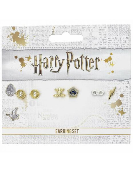 Harry Potter: Stud Earring Set - Time Turner/Chocolate Frog/Glasses & Lightning Bolt (Set 3 Orecchini)