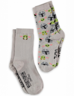 Star Wars: The Mandalorian - Crew Kids Socks Black (Calzini Tg. 35/38) (2Pack)