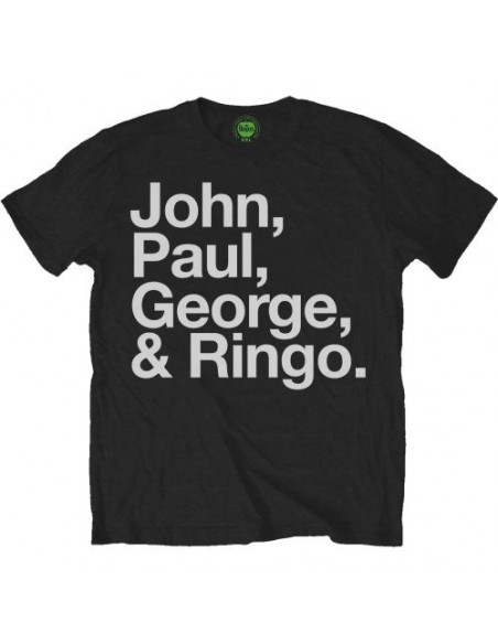Beatles (The): John, Paul, George and Ringo Black (T-Shirt Unisex Tg. L)