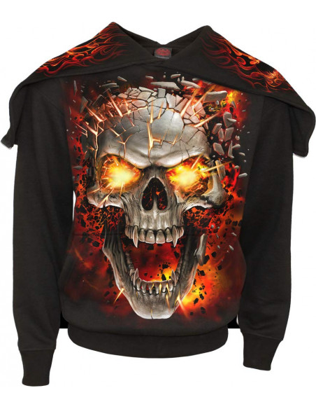 Spiral: Skull Blast - Split Zip Black (Felpa Con Cappuccio Unisex Tg. S)