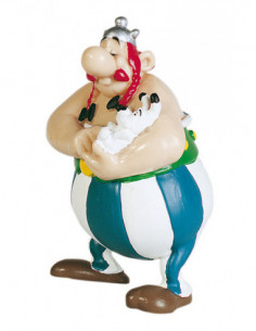 Asterix: Plastoy - Mini Figure Obelix Con Idefix Altezza 7,4 Cm
