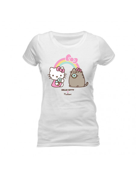Pusheen-Hello Kitty: Rainbow (T-Shirt Unisex Tg. L)