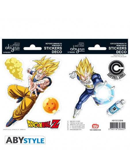 Dragon Ball Z: ABYstyle - Goku-Vegeta (Stickers 16X11Cm 2 Planches)