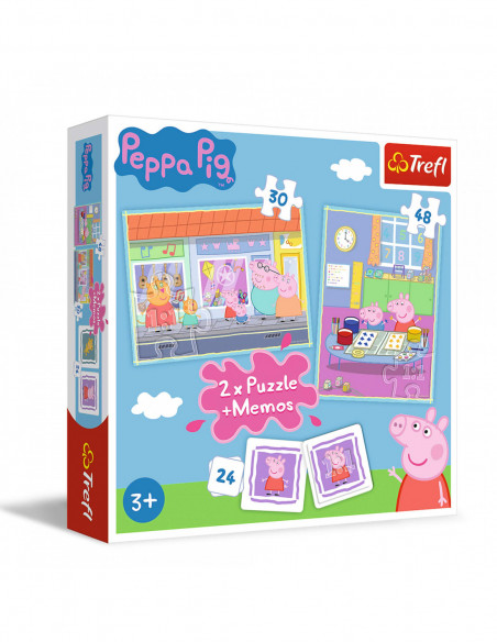Peppa Pig: Trefl - Puzzle 2In1+Memos - Peppa'S Day