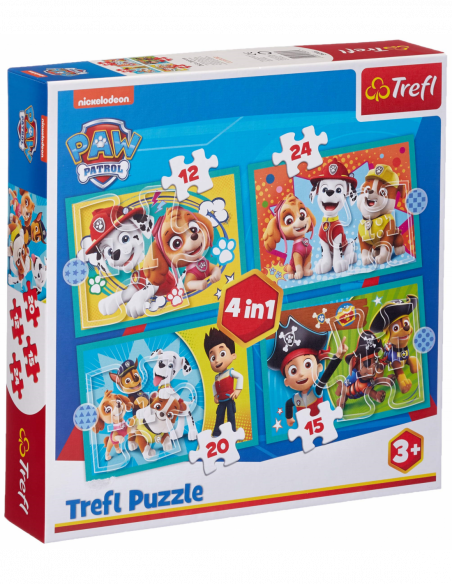 Paw Patrol: Trefl - Puzzle 4In1 - Happy Paw Patrol Team
