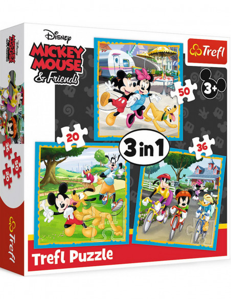 Disney: Trefl - Puzzle 3In1 - Mickey Mouse With Friends