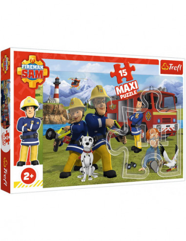 Fireman Sam: Trefl - Puzzle 15 Maxi -...