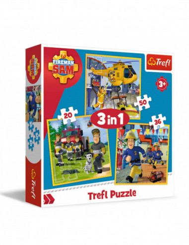 Fireman Sam: Trefl - Puzzle 3In1 -...