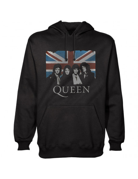 Queen: Vintage Union Jack (Felpa Con Cappuccio Unisex Tg. 2XL)