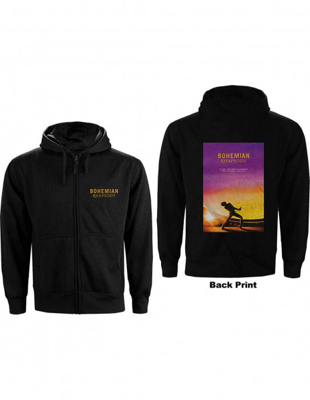 Queen: Zipped Bohemian Rhapsody Movie Poster (Back Print) (Felpa Con Cappuccio Unisex Tg. XL)