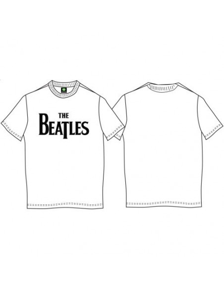 Beatles (The): Drop T Logo White (T-Shirt Unisex Tg. S)