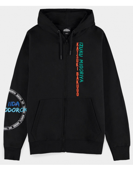 My Hero Academia: Izuku Midoriya Zipper Black (Felpa Con Cappuccio Unisex Tg. S)  v1