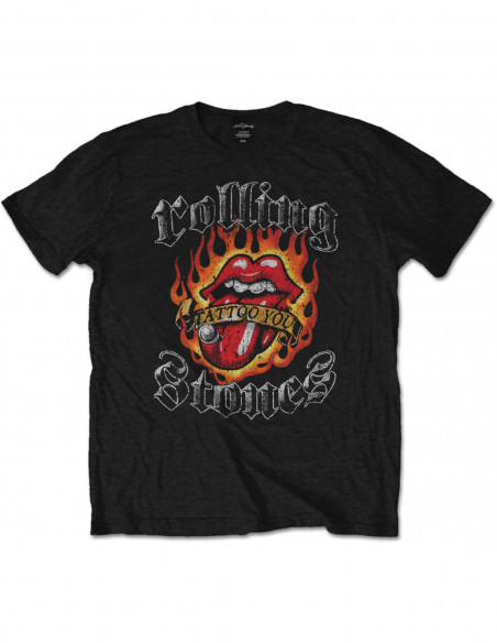 Rolling Stones (The): Flaming Tattoo Tongue (T-Shirt Unisex Tg. XL)