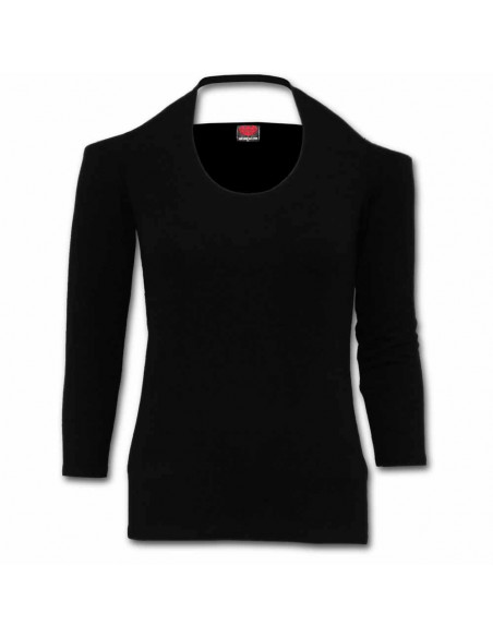 Spiral: Gothic Rock Scoop Halter-neck Long Sleeve Top (Maglia Donna Manica Lunga Tg. S)