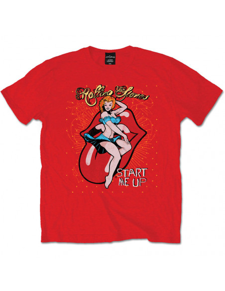 Rolling Stones (The): Start Me Up Red (T-Shirt Unisex Tg. M)