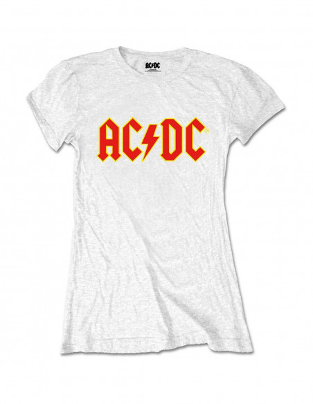 Ac/Dc - Logo White (Retail Pack) (T-Shirt Donna Tg. M)