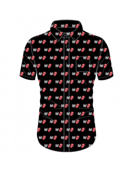 Rolling Stones (The): Tongue And Text Black (T-Shirt Unisex Tg. L)