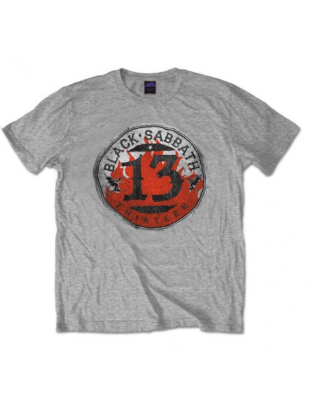 Black Sabbath: 13 Flame Circle Grey (T-Shirt Unisex Tg. L)