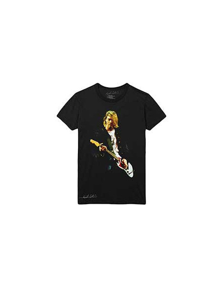 Kurt Cobain - Kurt Cobain Unisex Tee: Guitar Photo Colour (Medium)